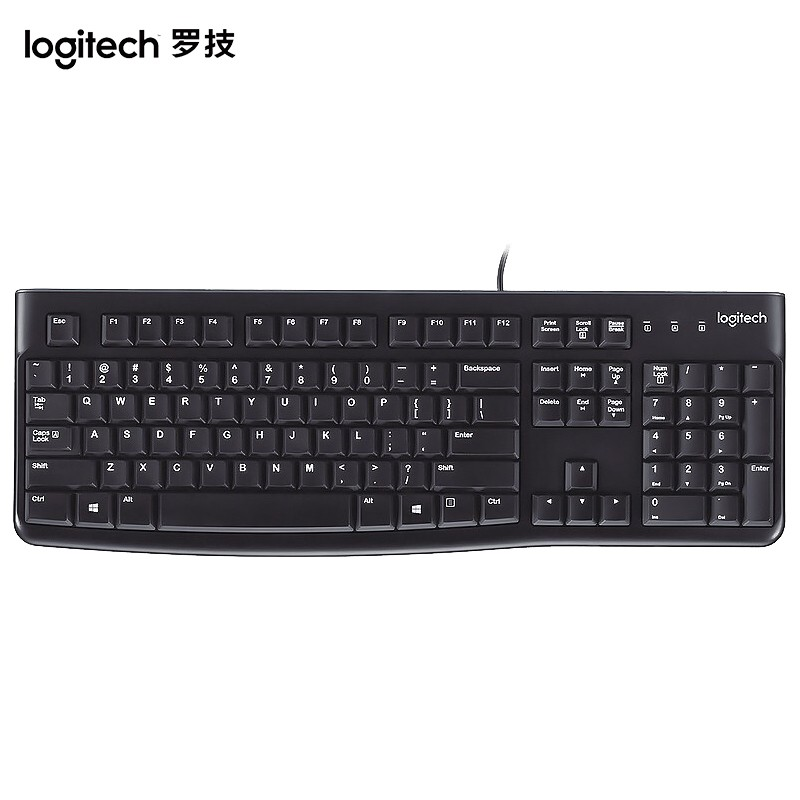 罗技(Logitech) 有线USB接口键盘 K120 黑色