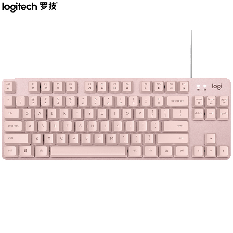 罗技(Logitech) 机械有线键盘 K835 84键 TTC轴 红轴 茱萸粉