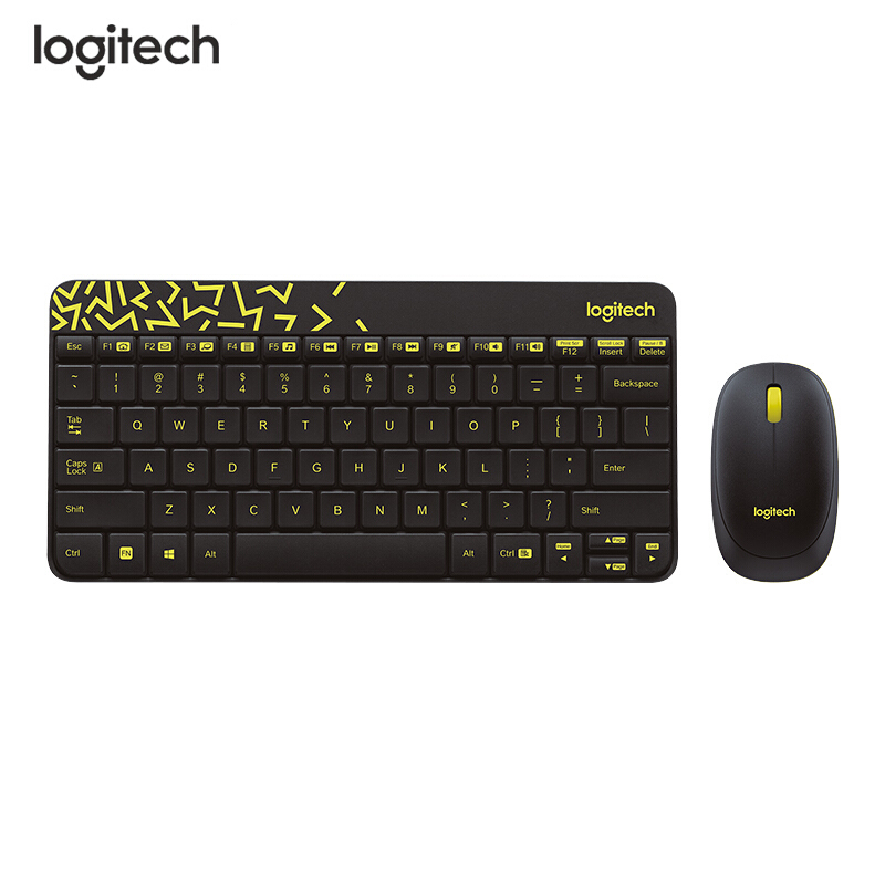 罗技(Logitech) 无线键鼠套装 带无线2.4G接收器 MK240 Nano 黑色