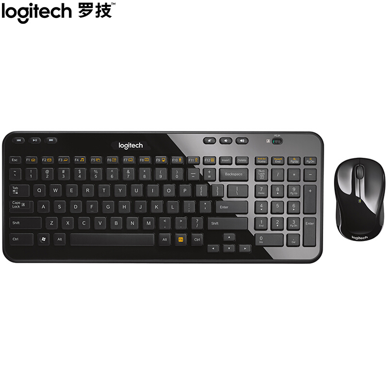 罗技（Logitech）MK365 无线键鼠套装 巧克力键盘 时尚键盘（黑色）