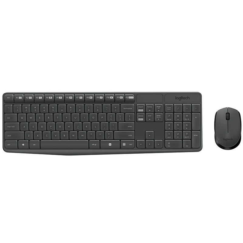 罗技(Logitech) 无线光电套件 MK235 黑色