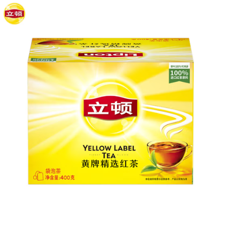 立顿（Lipton）红茶 精选茶包 办公室下午茶 茶双囊袋泡茶 奶茶原料 红茶200包（400g）