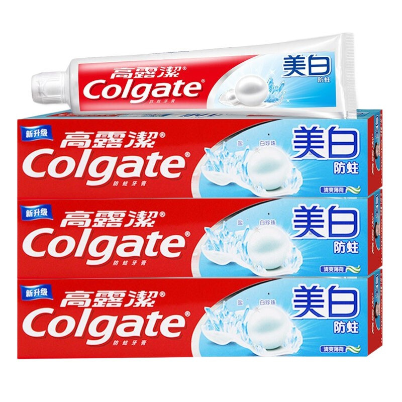 高露洁（Colgate） 清爽薄荷 美白防蛀牙膏 140g/支 3支/组（单位：组）